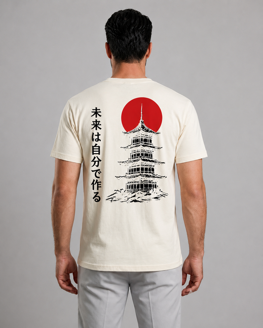 VALDIMO Kyoto Temple Graphic Oversized T-Shirt – Off white